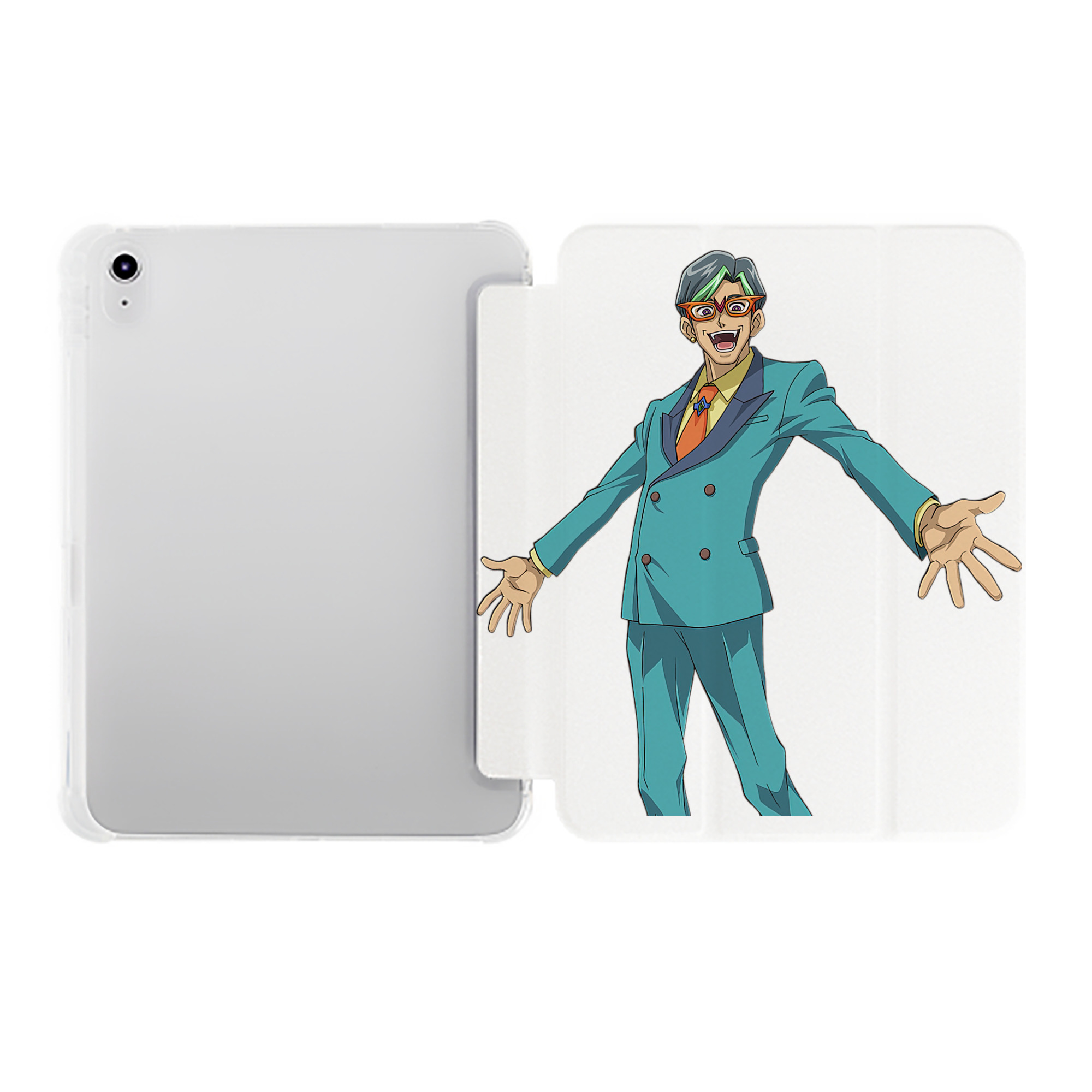 （画像用） 遊☆戯☆王 Yu-Gi-Oh! IPad ケース ペン収納付き 三つ折りスタンド PUレザー×シリコン 対応機種9.5/10.5/10.9インチ